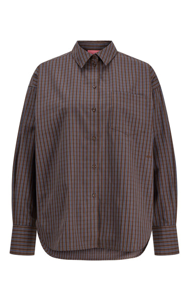 Jamie Relax Poplin Shirt in Carafe Wild Wind & Night Sky Check