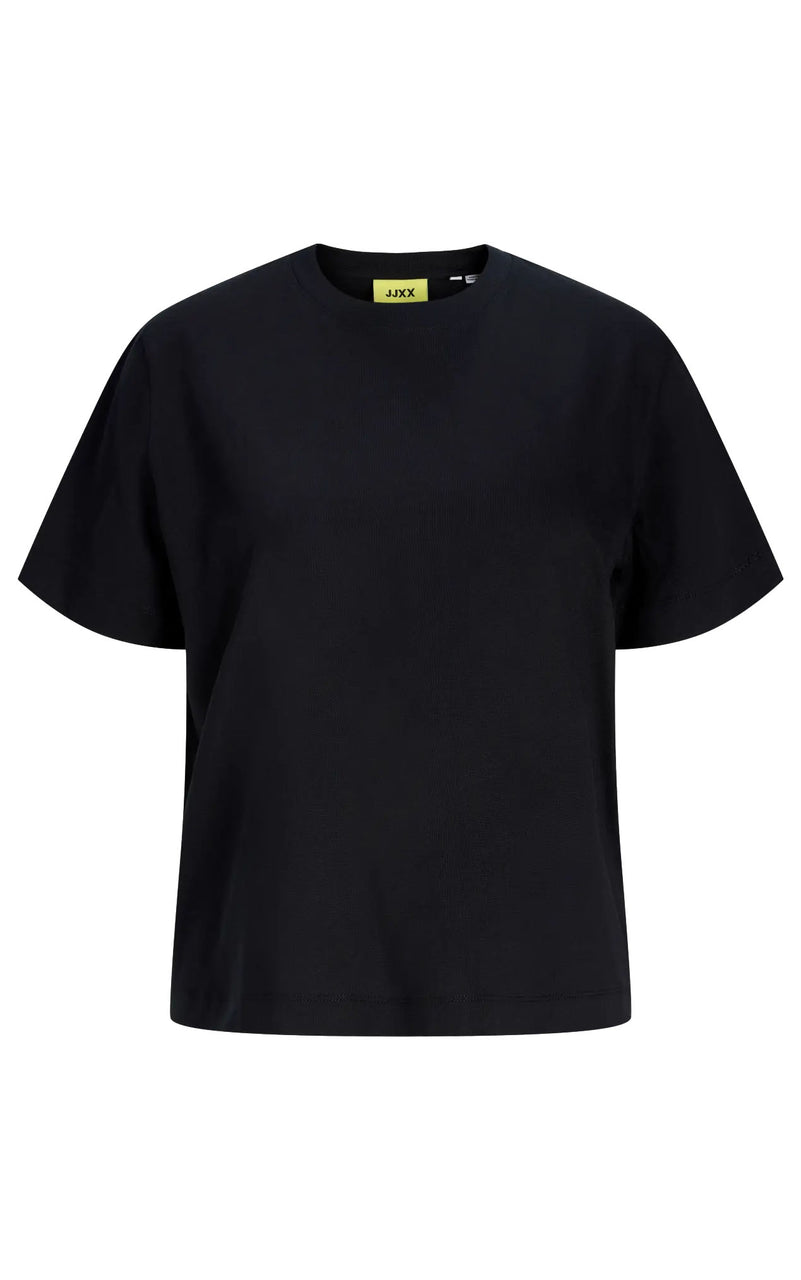 Sophia Boxy Short Sleeve Tee in Black