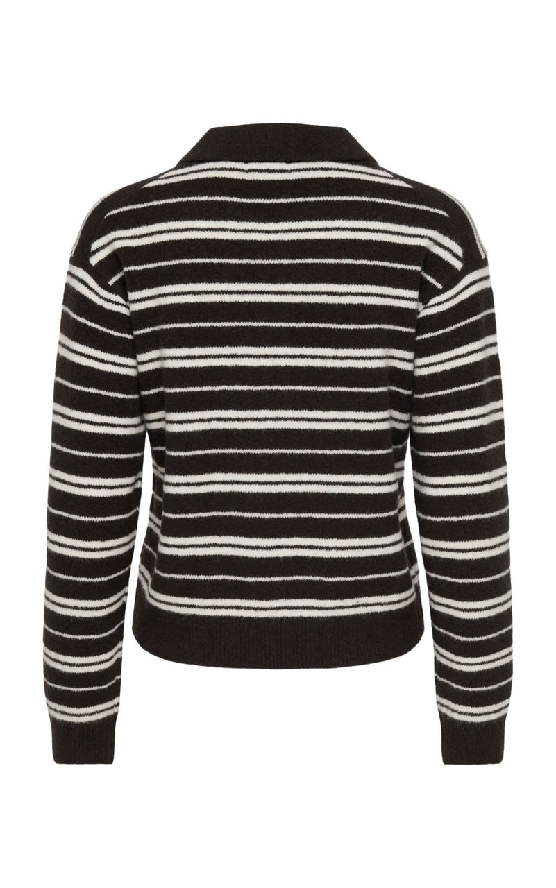 Chloe Polo Sweater in Chocolate Brown