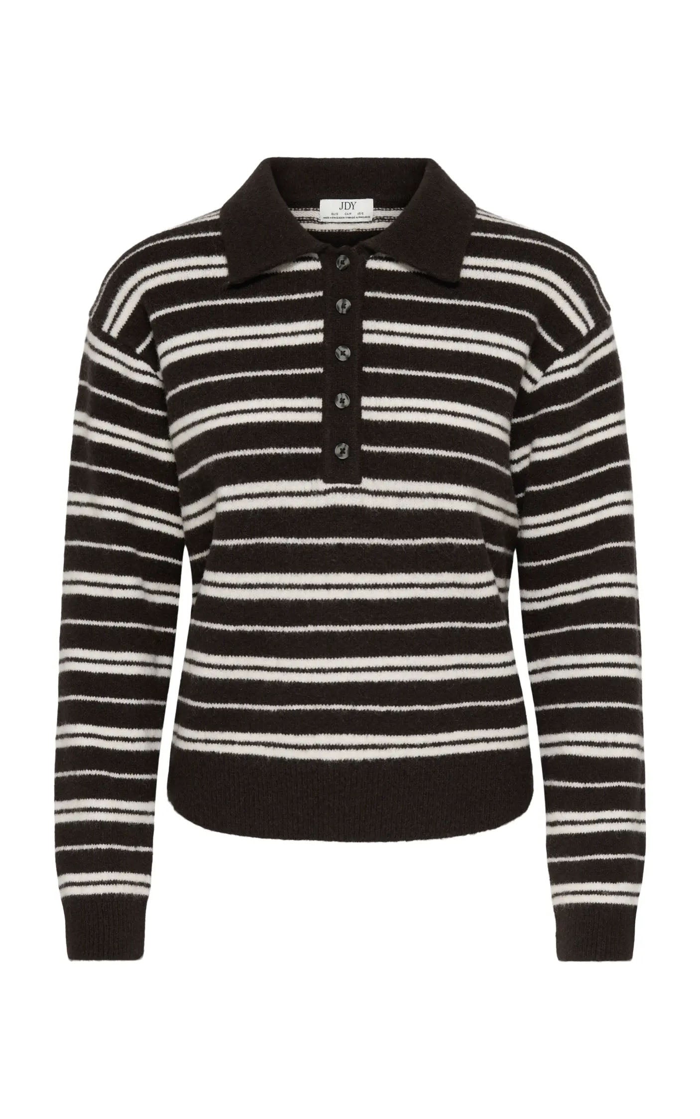 Chloe Polo Sweater in Chocolate Brown