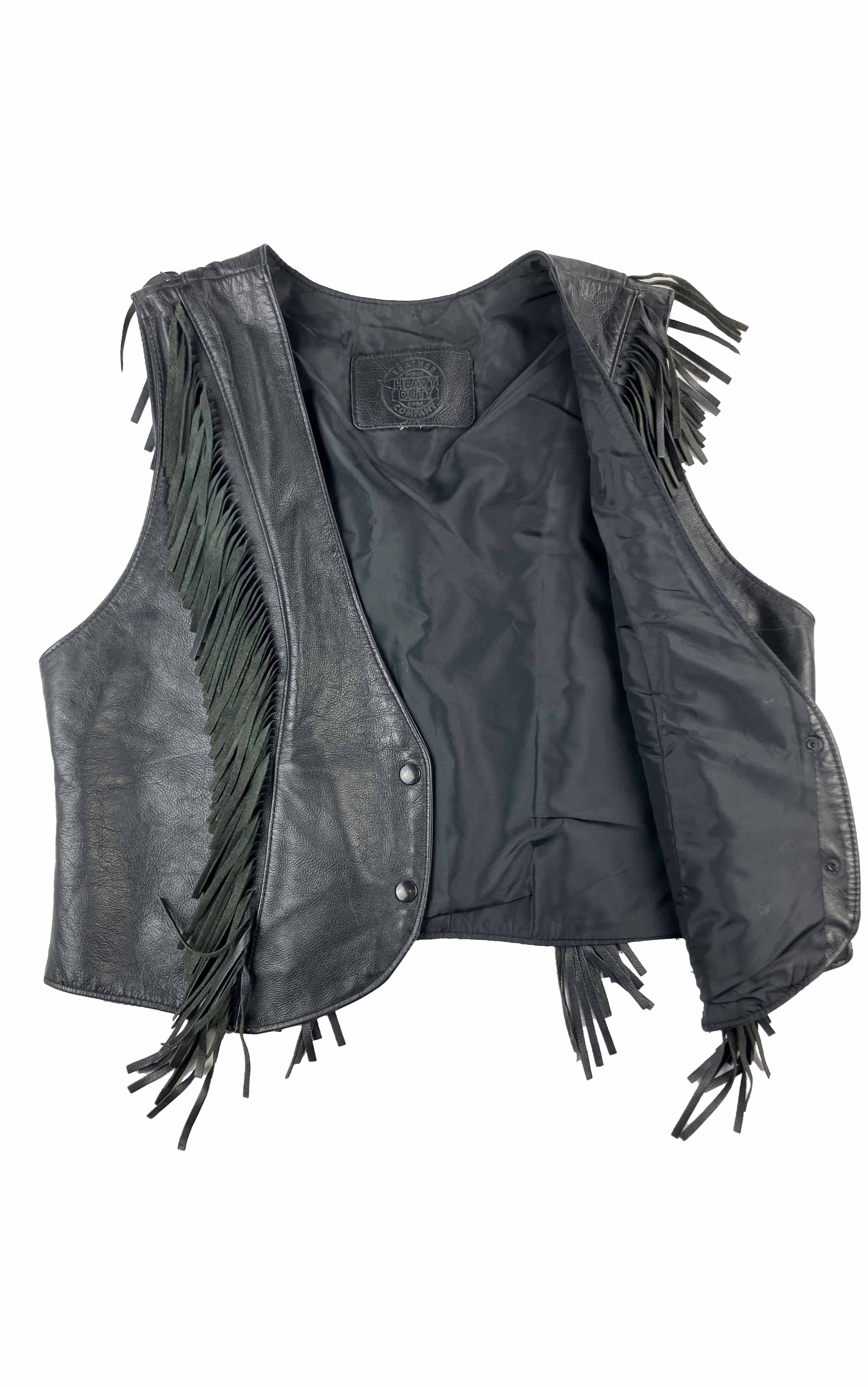 Womens leather vest hot sale with fringe