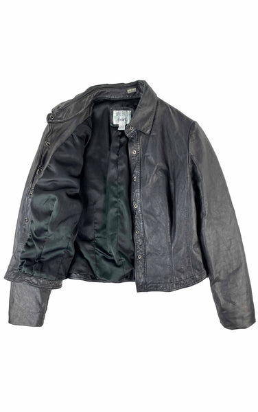 Snap Leather Jacket