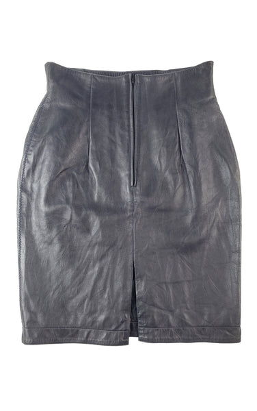 CLAUDE MONTANA Leather Skirt