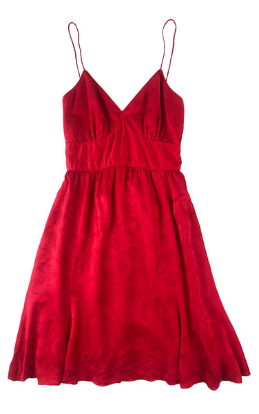 Cherry Red Silk Dress