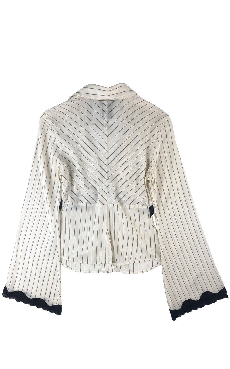 Silk Pinstripe Blouse