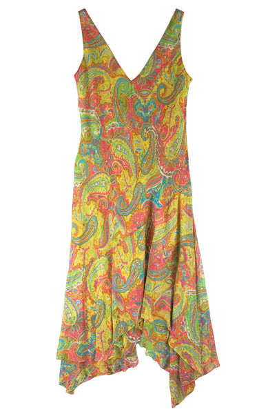 Paisley Silk Chiffon Dress