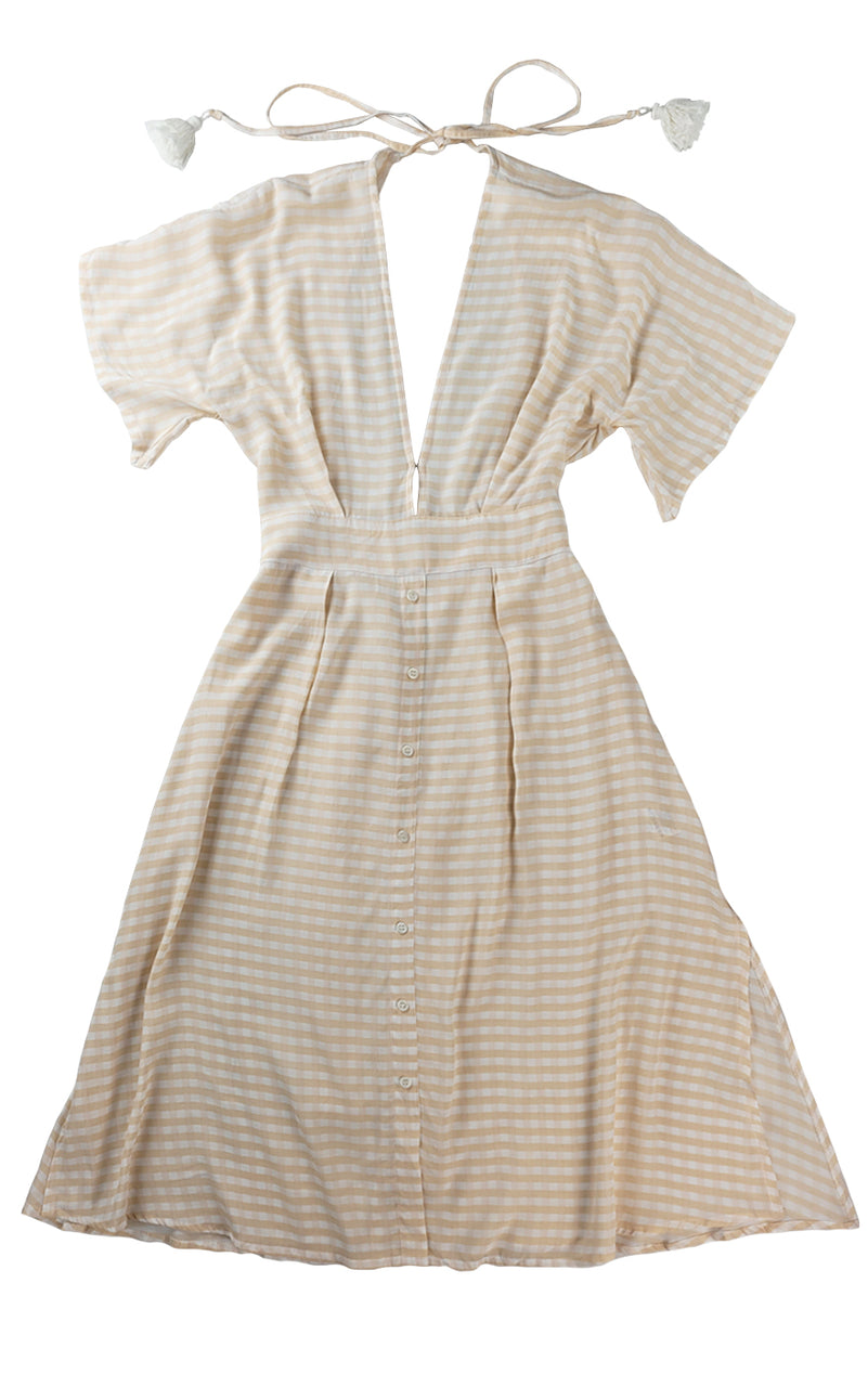 Peach Gingham Picnic Dress