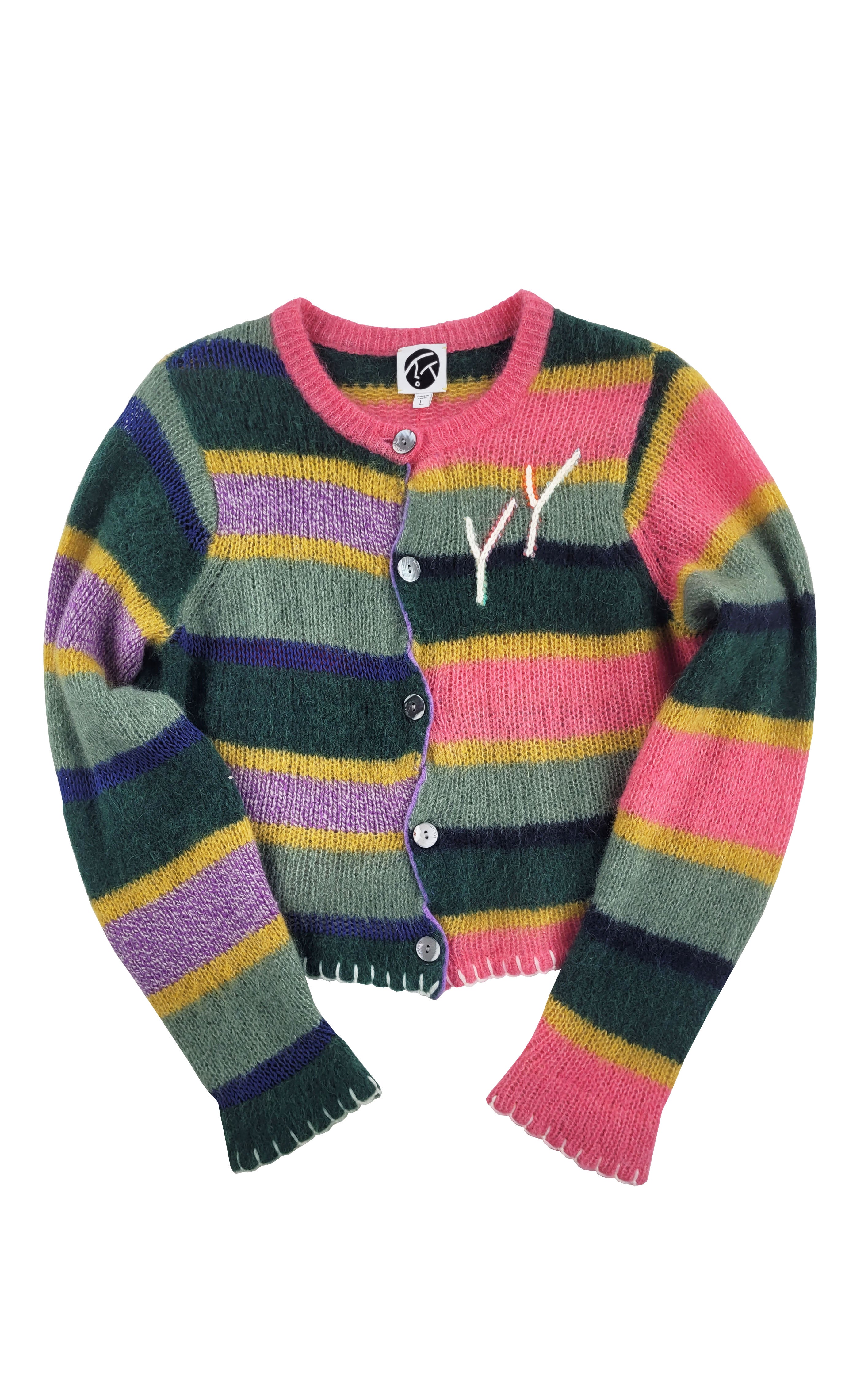 YanYan Knits Alpaca Stripe Cardigan