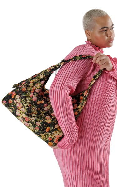 Nylon Shoulder Bag in Lantana Floral
