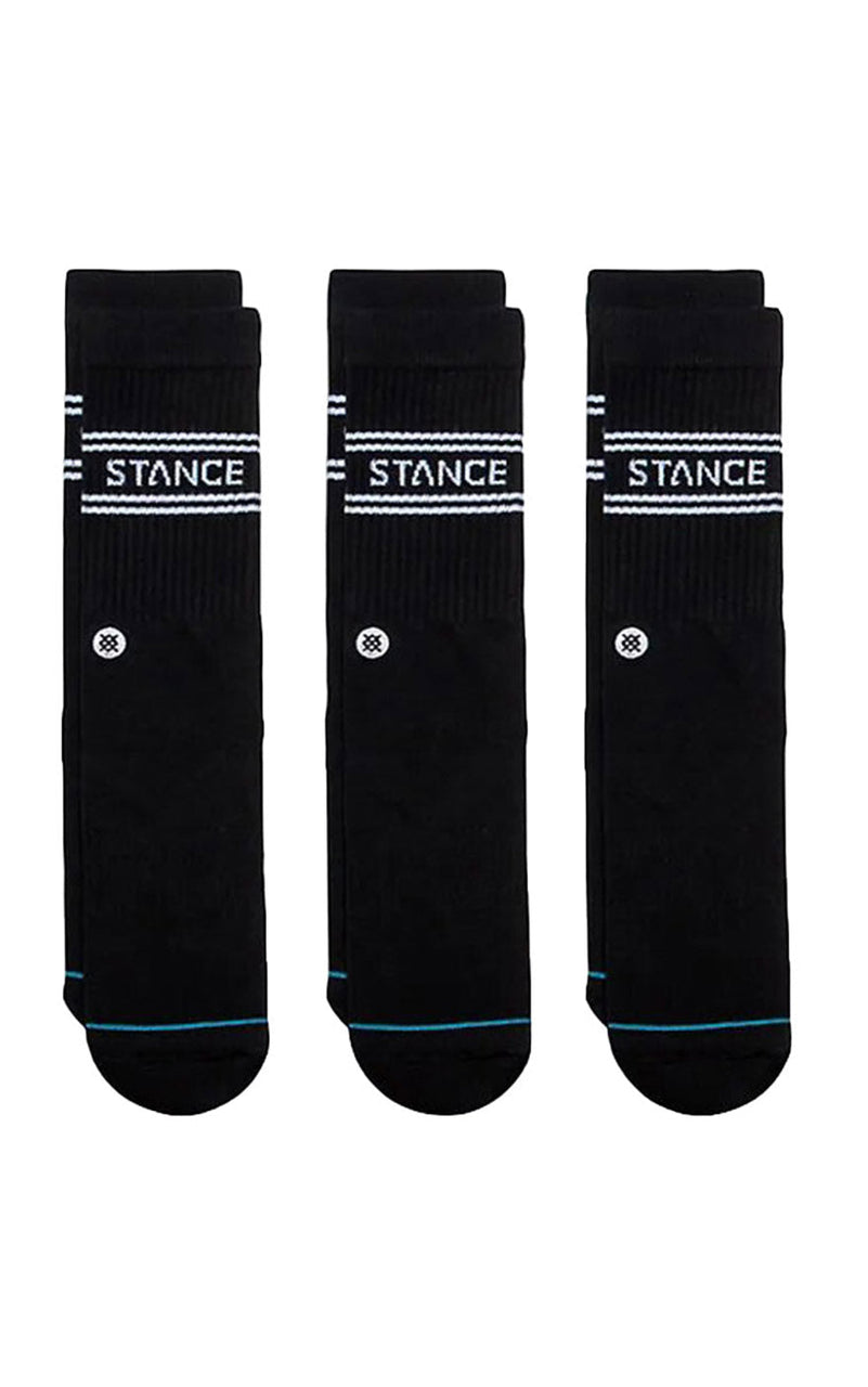Basics 3-Pack Crew Socks in Black