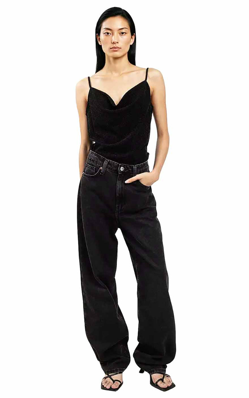 Rita Singlet in Black with Black