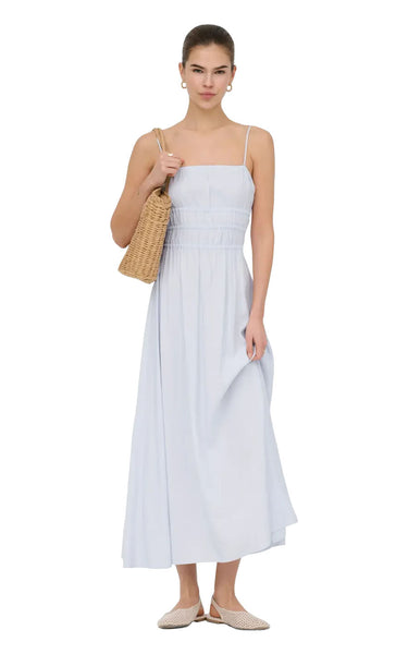 Warsila Long Smock Dress in Halogen Blue