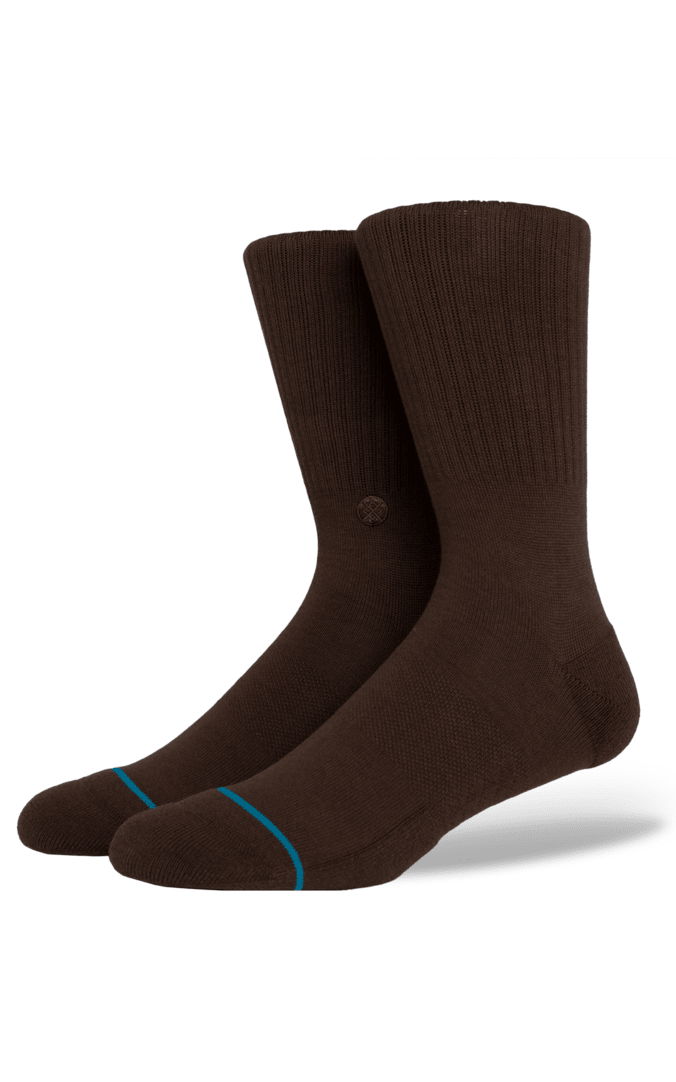 Icon Crew Socks in Brown