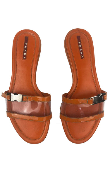 PRADA Tangerine Flat Sandals