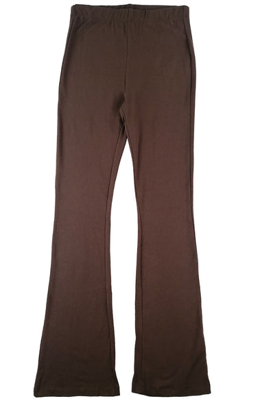 Calista Flare Rib Pants in Brown