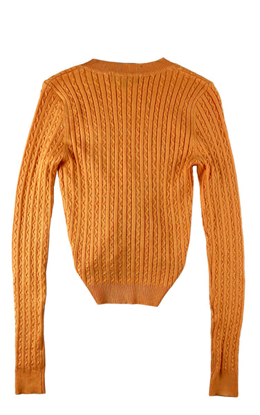 Elaine V-Neck Sweater in Orange