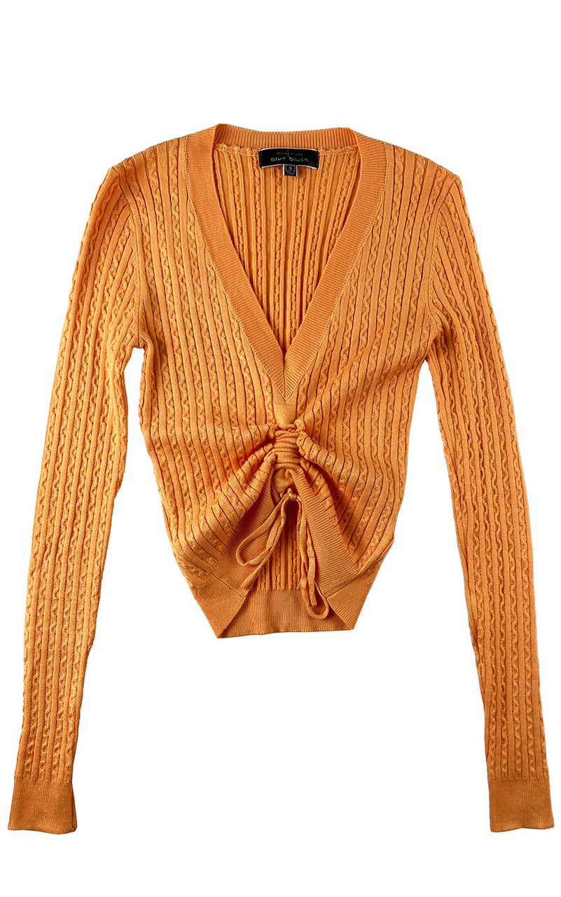 Elaine V-Neck Sweater in Orange