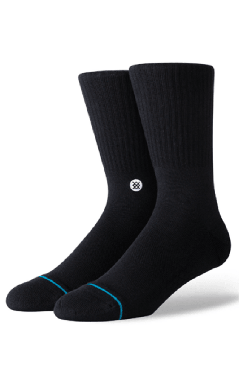 Icon Crew Socks in Black